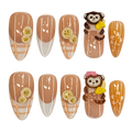 Handmade Monkey & Banana Press-On Nails