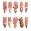 Handmade Pink Paradise Monkey Press-On Nails