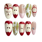 Set of decorative nail art designs on a white background