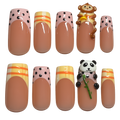 Handmade Panda & Monkey Playdate Press-On Nails