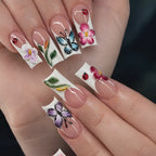 Handmade Floral Butterfly Press-On Nails