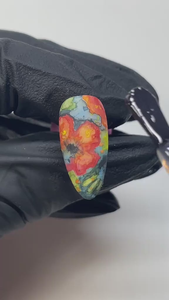 Handmade LadyBug Floral & Music Press-On Nails