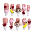 Handmade Monkey Heart Love Press-On Nails