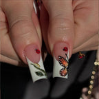 Handmade Floral Butterfly Press-On Nails